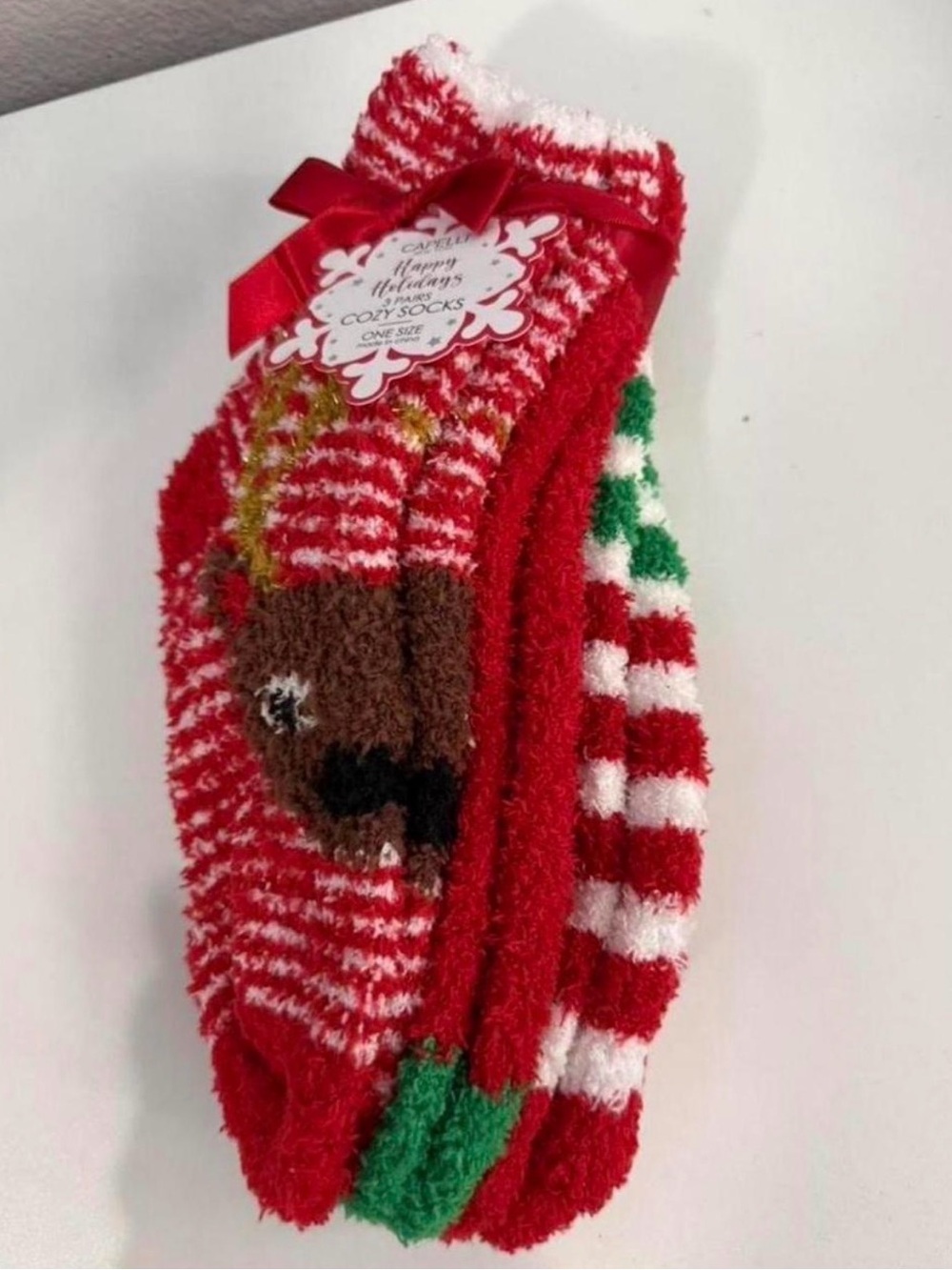 Cozy Holiday Women's Red Plush Socks - Pack